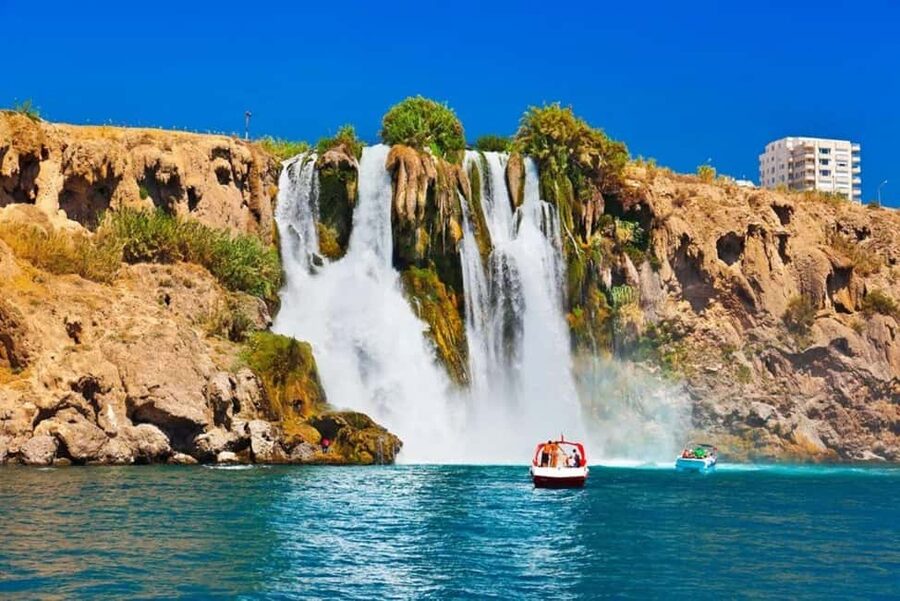 Antalya Boat Tour: Düden Waterfall, Swim & Soft Drinks - Lower Düden Waterfall, Seen Like the Locals Would