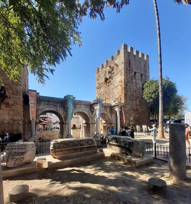 Antalya City Tour: Waterfalls, Boat, Old City & Bazaar - Düden Waterfalls from the water: the 45-meter drop