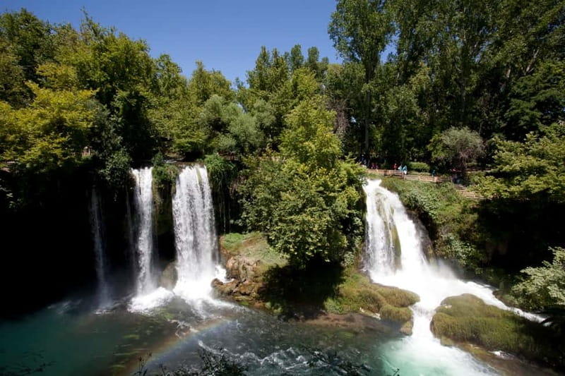 Antalya Private City Tour Waterfalls and Old Town Boat Tour - Upper Düden Falls: walking behind the waterfall