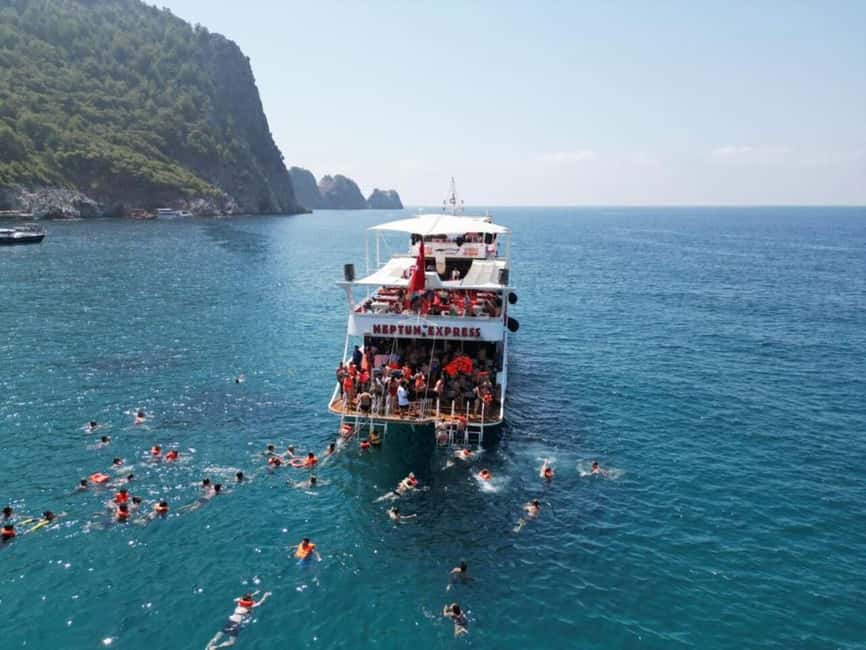 From Alanya: Boat Tour with Unlimited Soft Drinks and Lunch - Coastline sail to the cave stops (Pirates, Lovers, Phosphorus)