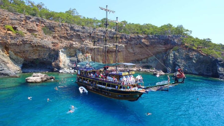 From Antalya: Kemer Pirate Boat Tour with Foam Party & Swim - What Happens After Lunch: Paradise Island or Mehmet Ali Bükü