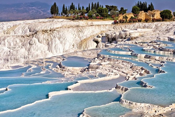Pamukkale, Cleopatra’s pool, Hieropolis from Antalya with lunch - Stop 1: Pamukkale Natural Park and Hierapolis open-air museum
