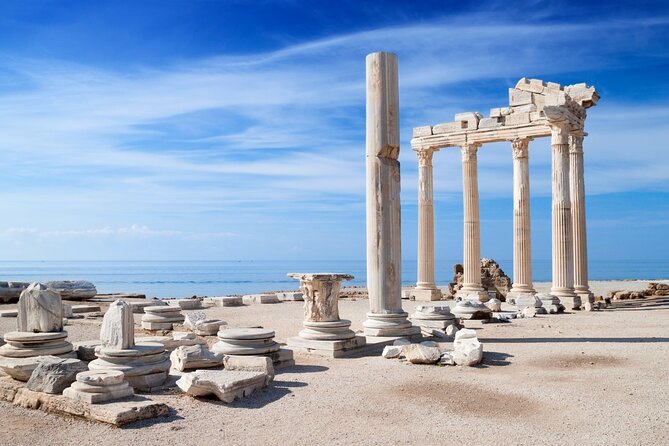 Perge, Aspendos, Side and Waterfall Full Day Tour - Side: Roman walls, Apollon Temple, and seaside wandering
