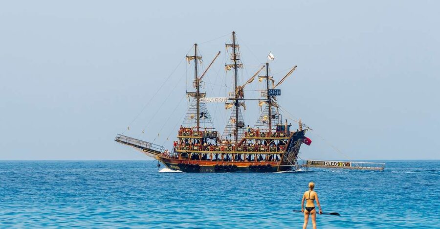 Red Dragon Pirate Boat Trip & Lunch - Kemer cruise to Phaselis: scenic water first, ruins after